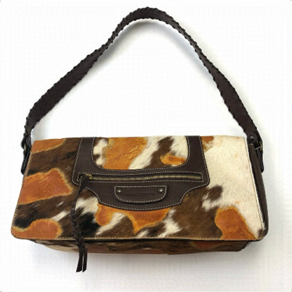 Fb cowhide brown print western bohemian handbag purse - Picture 1 of 13